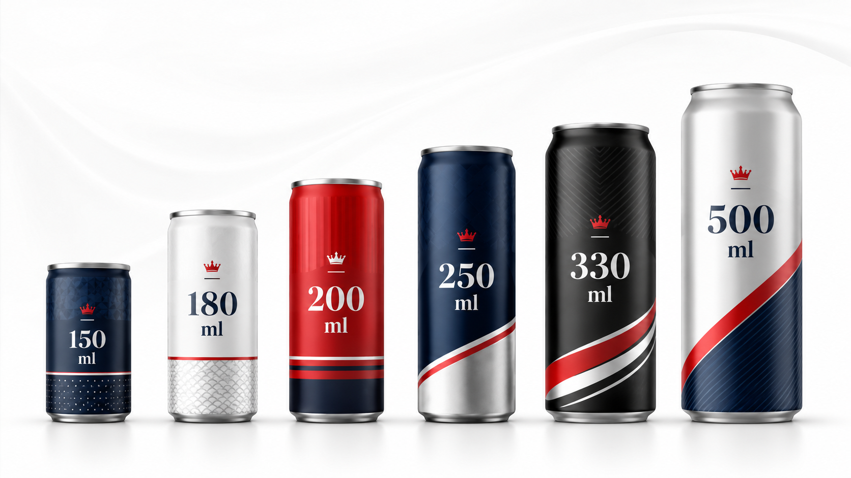 Energy drink can sizes 150 ml 180 ml 200 ml 250 ml 330 ml and 500 ml